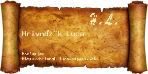 Hrivnák Luca névjegykártya